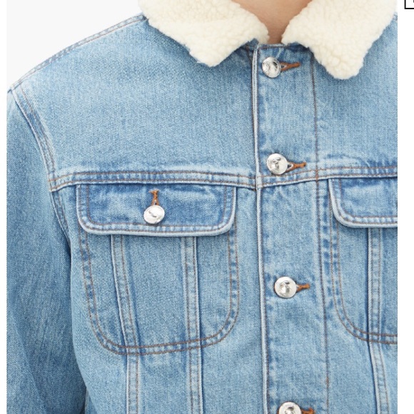 A.P.C Julien Faux Shearling-trimmed Denim Jacket - Picture 9 of 10